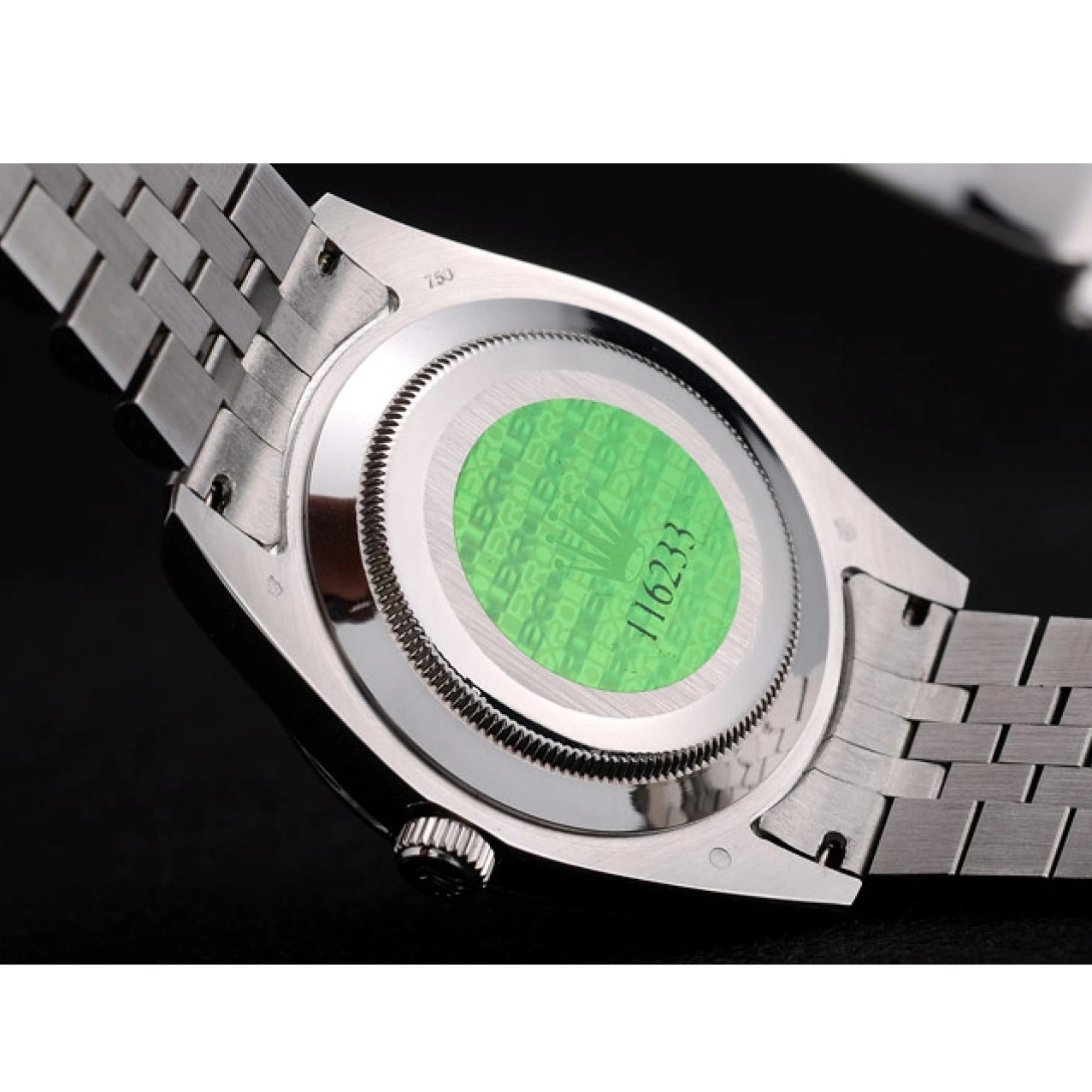 MiroTime 0718 Rolex Swiss DateJust Stainless Steel Ribbed Bezel Flower Silver Dial 42001
